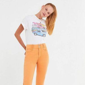BDG Urban Outfitters Nadia High Rise Waisted Jeans Over-dyed Tangerine Denim 24